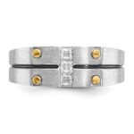 14k Two-tone IBGoodman Men's Polished and Satin Diamond Ring Mounting - Image 6