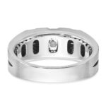 14k Two-tone w/Black Rhodium IBGoodman Men's Satin 1/3 carat Diamond Complete Ring - Image 5