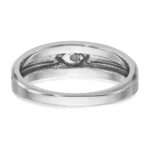 10k White Gold IBGoodman Men's w/Black Rhod Satin Diamond Complete Ring - Image 7