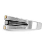 IBGoodman 14k Two-tone Men's Polished Satin and Grooved 5-Stone Ring Mounting - Image 5