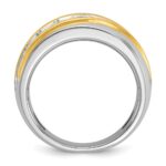 IBGoodman 14k Two-tone Men's Polished and Grooved 7-Stone Ring Mounting - Image 2