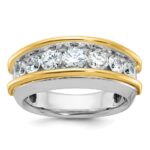 IBGoodman 14k Two-tone 2 carat Lab Grown Diamond VS/SI+ G+ Complete Men's Ring