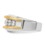 14k Two-tone IBGoodman Men's Polished 7-Stone Ring Mounting - Image 3
