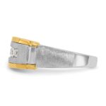 IBGoodman 14k Two-tone Men's Polished Satin and Beaded 5-Stone Ring Mounting - Image 5