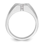 IBGoodman 14k White Gold 1 carat Lab Grown Diamond VS/SI+ G+ Complete Polished and Satin Men's Ring - Image 2