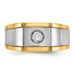 14k Two-tone IBGoodman Men's Polished and Satin Diamond Ring Mounting - Image 6