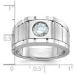 IBGoodman 14k White Gold Polished and Satin Men's Ring Mounting - Image 3