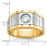 True Origin IBGoodman 14k Two-tone 1 carat Lab Grown Diamond VS/SI+ G+ Complete Polished and Satin Men's Ring - Image 3