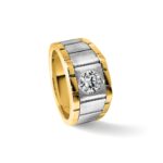 True Origin IBGoodman 14k Two-tone 1 carat Lab Grown Diamond VS/SI+ G+ Complete Polished and Satin Men's Ring - Image 5
