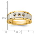 IBGoodman 14k Two-tone Three Stone Prong Set Men's Ring Mounting - Image 3