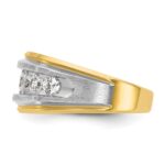 IBGoodman 14k with White Rhodium 1 1/2 carat Lab Grown Diamond VS/SI+ G+ Complete Satin Men's Ring - Image 3