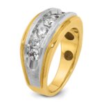 IBGoodman 14k with White Rhodium 1 1/2 carat Lab Grown Diamond VS/SI+ G+ Complete Satin Men's Ring - Image 6