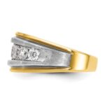 IBGoodman 14k Men's Polished Satin and Grooved 7-Stone Ring Mounting - Image 5