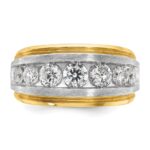 IBGoodman 14k with White Rhodium 2 carat Lab Grown Diamond VS/SI+ G+ Complete Satin Men's Ring - Image 4