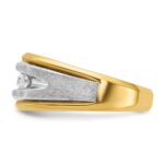 IBGoodman 14k Two-tone Men's Polished Satin and Grooved 5-Stone Ring Mounting - Image 5