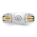 14k Two-tone IBGoodman Men's Polished and Cut-Out Ring Mounting - Image 6