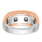 IBGoodman 14k White and Rose Gold Men's Polished and Satin 5-Stone 1 Carat AA Quality Diamond Ring - Image 7