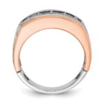 IBGoodman 14k White and Rose Gold Men's Polished and Satin 5-Stone 1 Carat AA Quality Diamond Ring - Image 2