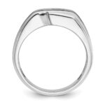 IBGoodman 14k White Gold with Black Rhodium 1/2 carat Lab Grown Diamond VS/SI+ G+ Complete Polished Satin and Grooved Men's Ring - Image 2