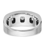 IBGoodman 14k White Gold Men's Polished and Satin 5-Stone Ring Mounting - Image 5