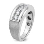 IBGoodman 14k White Gold Men's Polished and Satin 5-Stone Ring Mounting - Image 6