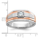 14k Two-tone White/Rose Gold IBGoodman Men's Satin Diamond Ring Mounting - Image 3