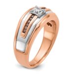 14k Two-tone White/Rose IBGoodman Men's 1/2 carat Black/White Diamond Complete Ring - Image 7
