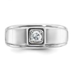 14k White Gold IBGoodman Men's 1/3 carat Diamond Complete Ring - Image 6