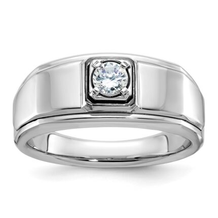 14k White Gold IBGoodman Men's 1/3 carat Diamond Complete Ring