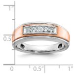 IBGoodman 14k White and Rose Gold Men's Polished 5-Stone Ring Mounting