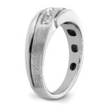 IBGoodman 14k White Gold Polished Satin and Grooved Men's Ring Mounting - Image 8