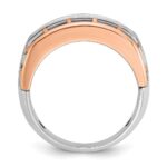 IBGoodman 10k White and Rose Gold Men's Polished Satin and Cut-Out 5-Stone 1 Carat A Quality Diamond Ring - Image 2