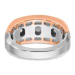 IBGoodman 14k White and Rose Gold Men's Polished Satin and Cut-Out 5-Stone Ring Mounting - Image 7