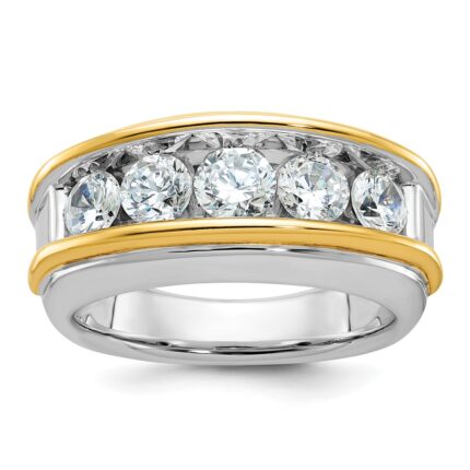 IBGoodman 14k Two-tone 2 carat Lab Grown Diamond VS/SI+ G+ Complete Men's Ring