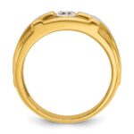 IBGoodman 14k Two-tone Men's Polished Satin and Cut-Out Cross Ring Mounting - Image 2