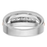 IBGoodman 14k Rose and White Gold Men's Polished Cut-Out 5-Stone 1/2 Carat AA Quality Diamond Ring - Image 7