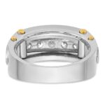 IBGoodman 14k Two-tone 1 carat Lab Grown Diamond VS/SI+ G+ Five Stone Complete Polished and Cut Out Men's Ring - Image 5