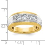 IBGoodman 14k Two-tone Men's Polished and Grooved 5-Stone 1 Carat AA Quality Diamond Ring - Image 2