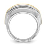 14k Two-tone IBGoodman Men's Polished 7-Stone Ring Mounting - Image 2