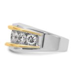 14k Two-tone IBGoodman Men's Polished 7-Stone Ring Mounting - Image 5