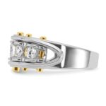 IBGoodman 14k Two-tone 1 carat Lab Grown Diamond VS/SI+ G+ Five Stone Complete Polished and Cut Out Men's Ring - Image 3