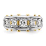 IBGoodman 14k Two-tone 1 carat Lab Grown Diamond VS/SI+ G+ Five Stone Complete Polished and Cut Out Men's Ring - Image 4