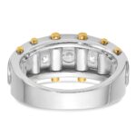 IBGoodman 14k Two-tone Men's Polished and Cut-Out 5-Stone 1 Carat AA Quality Diamond Ring - Image 7