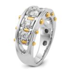 IBGoodman 14k Two-tone Men's Polished and Cut-Out 5-Stone Ring Mounting - Image 8