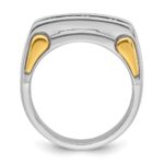 14k Two-tone IBGoodman Men's Polished 3-Stone Ring Mounting - Image 2