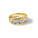 IBGoodman 14k Five Stone Polished Brushed and Grooved Men's Ring Mounting - Image 9