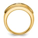 IBGoodman 14k Five Stone Polished Brushed and Grooved Men's Ring Mounting - Image 2
