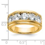 IBGoodman 14k Five Stone Polished Brushed and Grooved Men's Ring Mounting - Image 8