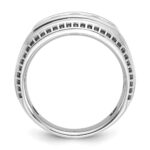 IBGoodman 14k White Gold Men's Polished and Textured 5-Stone Ring Mounting - Image 2