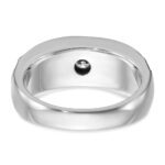IBGoodman 14k White Gold with Black Rhodium Men's Polished Satin and Grooved 3/8 Carat AA Quality Diamond Ring - Image 7